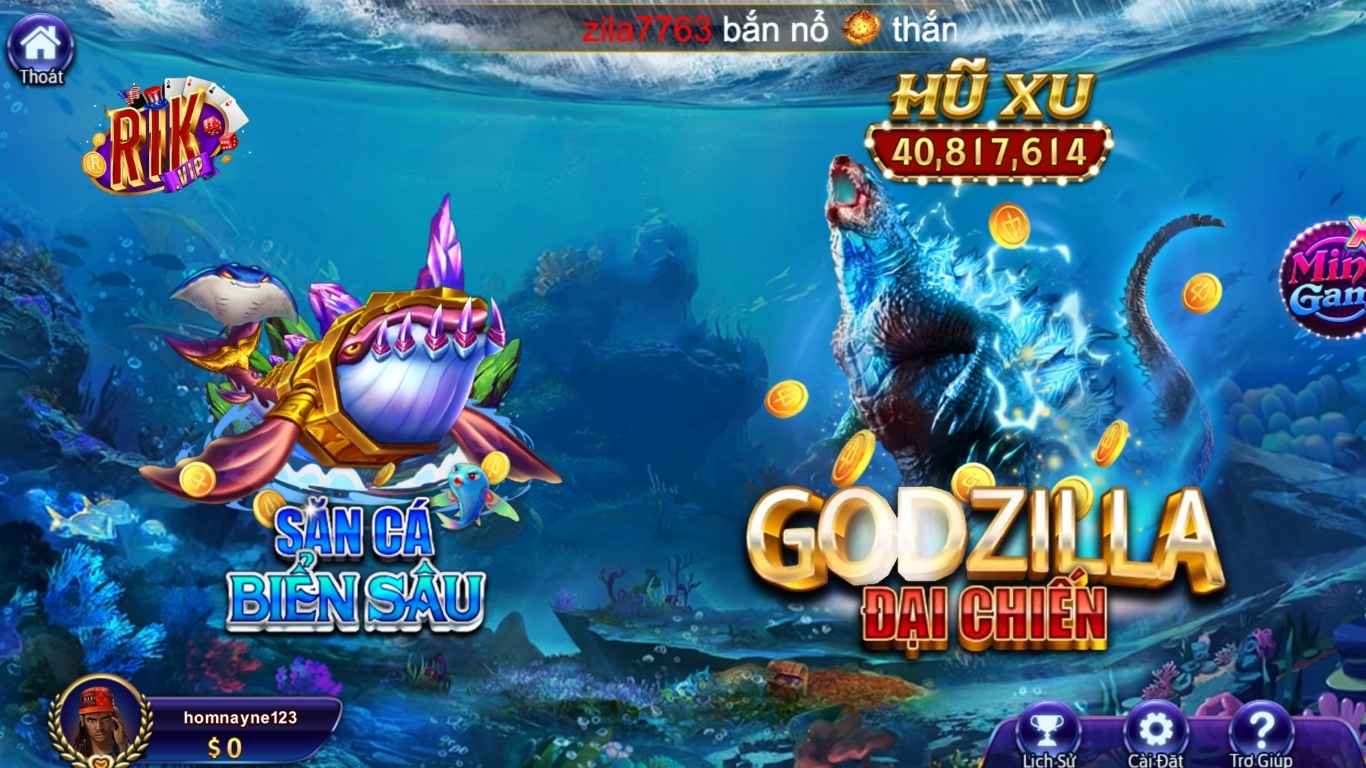 Điểm thưởng các sinh vật biển tại game bắn cá Rikvip