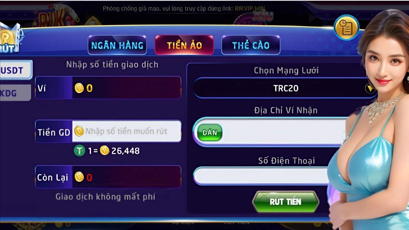 Hướng dẫn cách rút tiền ảo Rikvip tiện lợi