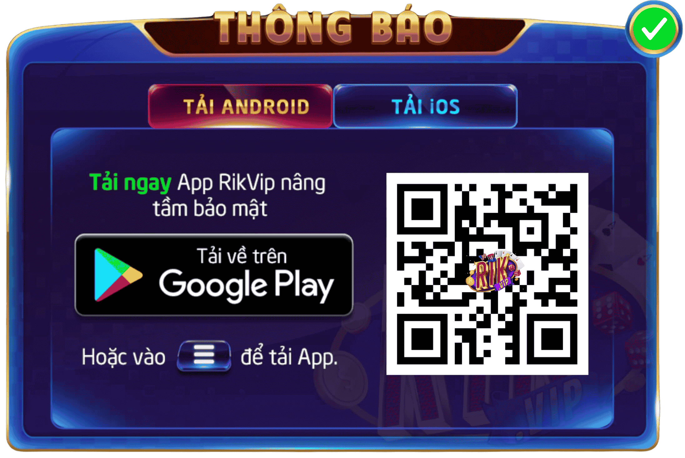 Tải app rikvip android